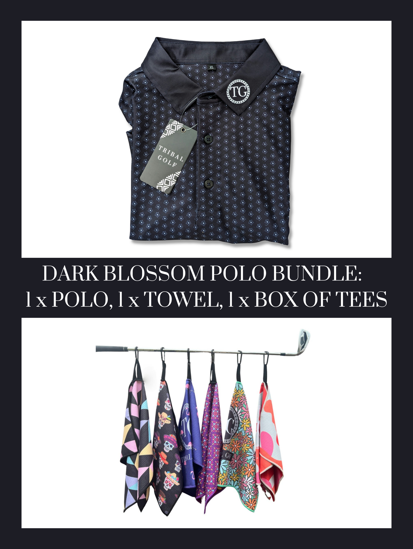 Dark Blossom Polo, ANY Towel & ANY Tees Combo