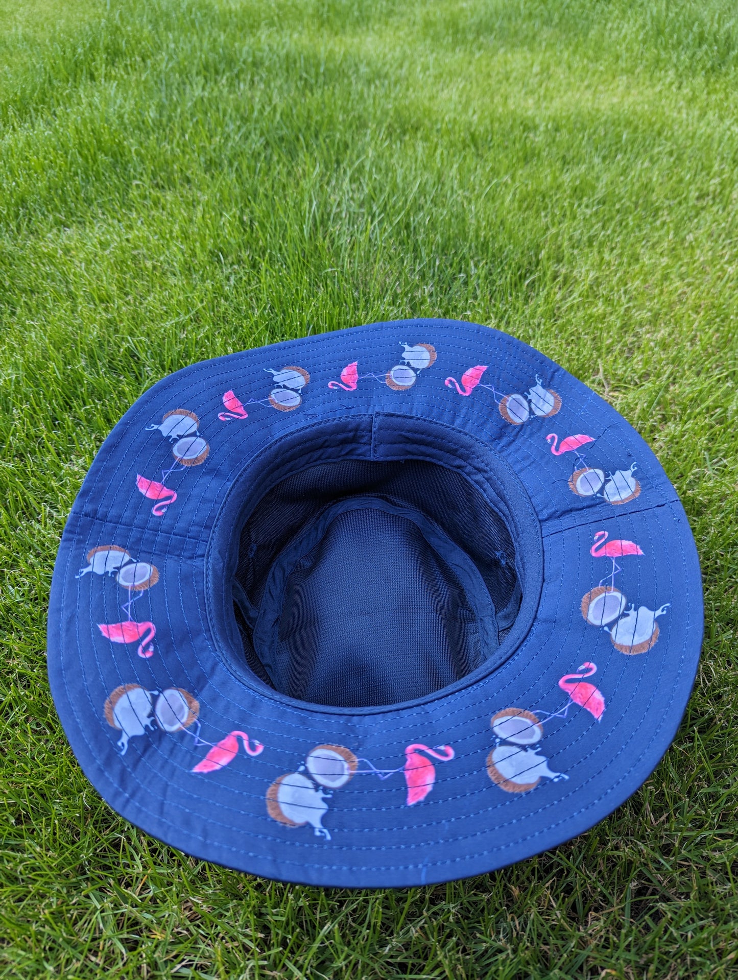 Navy Flamingo Bucket Hat