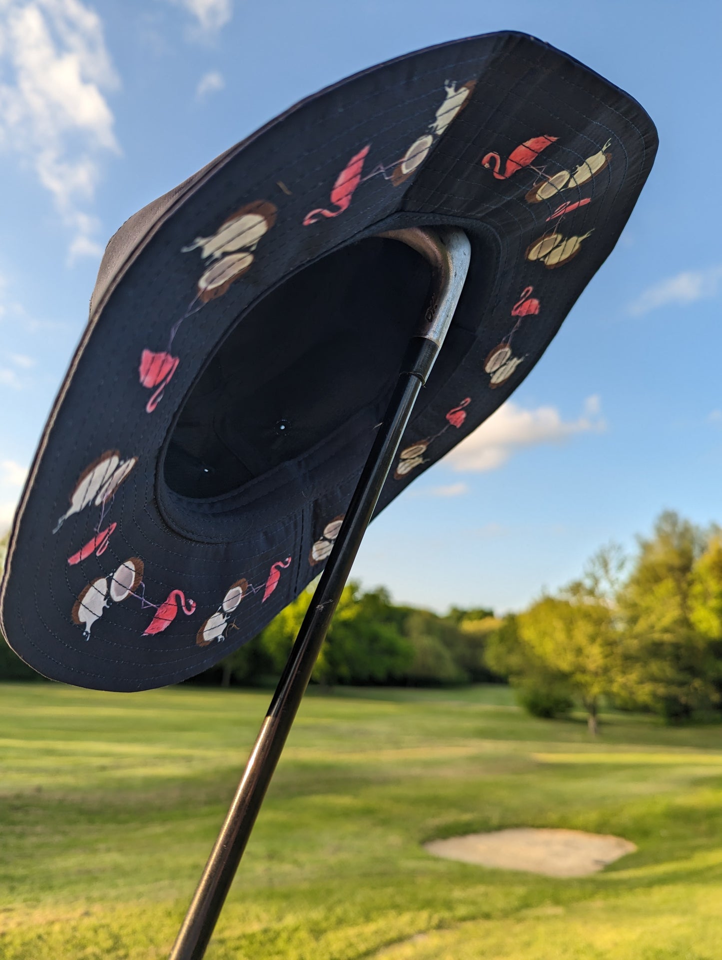 Navy Flamingo Bucket Hat