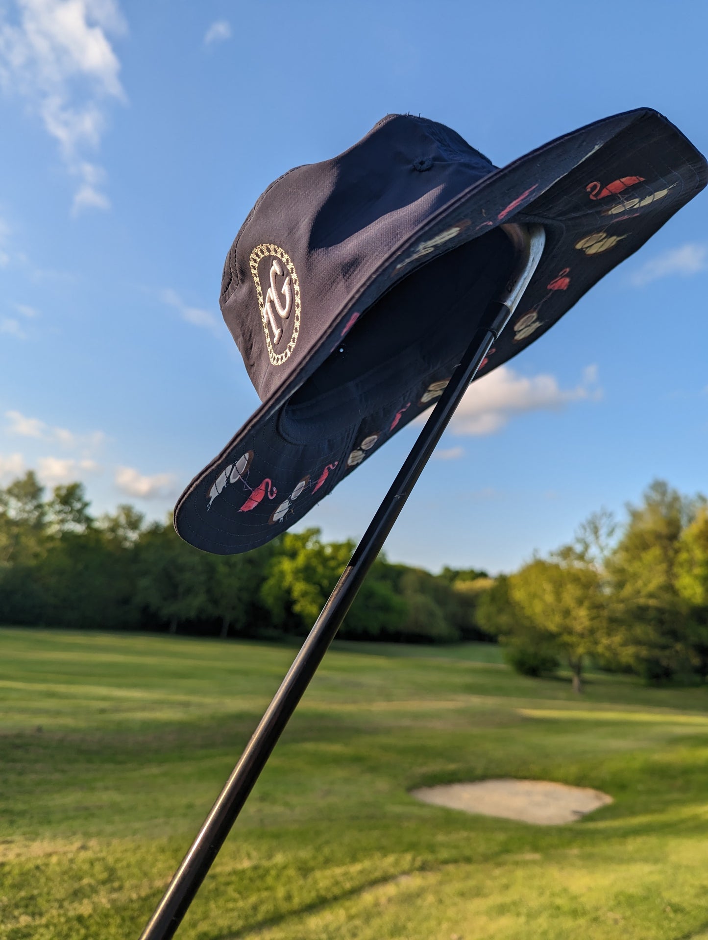 Navy Flamingo Bucket Hat